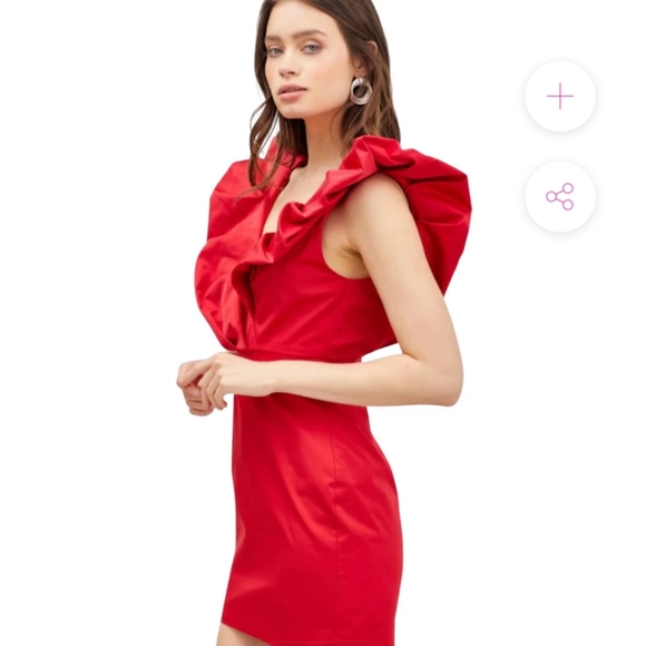 DO+BE Red Ruffle Mini Dress - Picture 2 of 11